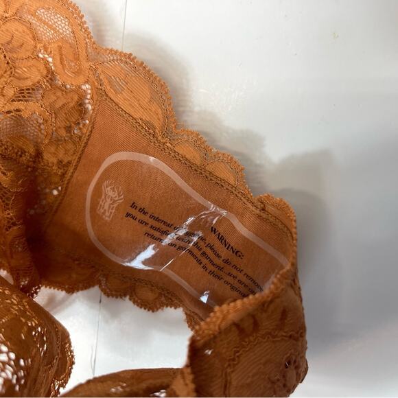 We Are HAH Free People Cut To The Chase Lace Bodysuit in Brown Sugar - Picture 11 of 14